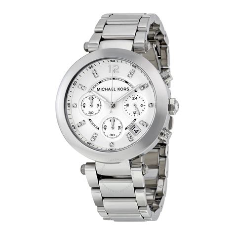 michael kors glitz chronograph watch silver|Michael Kors ladies watches.